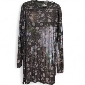 SOLD Killstar Black Sheer Tunic with Clown Skull Design